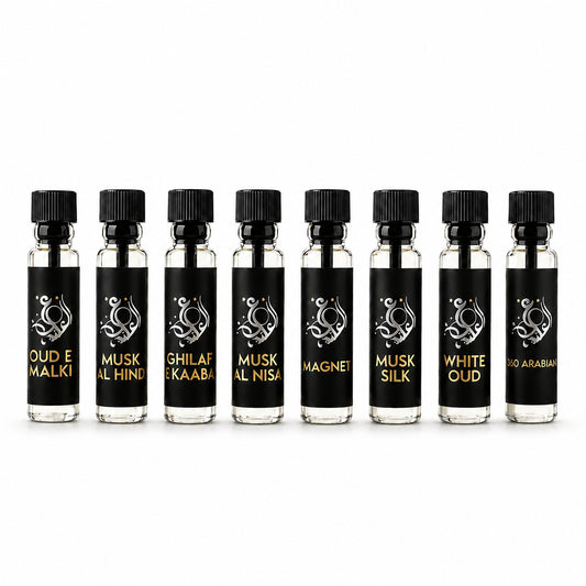 8-piece attar and perfume tester set by Oud Al Aziz