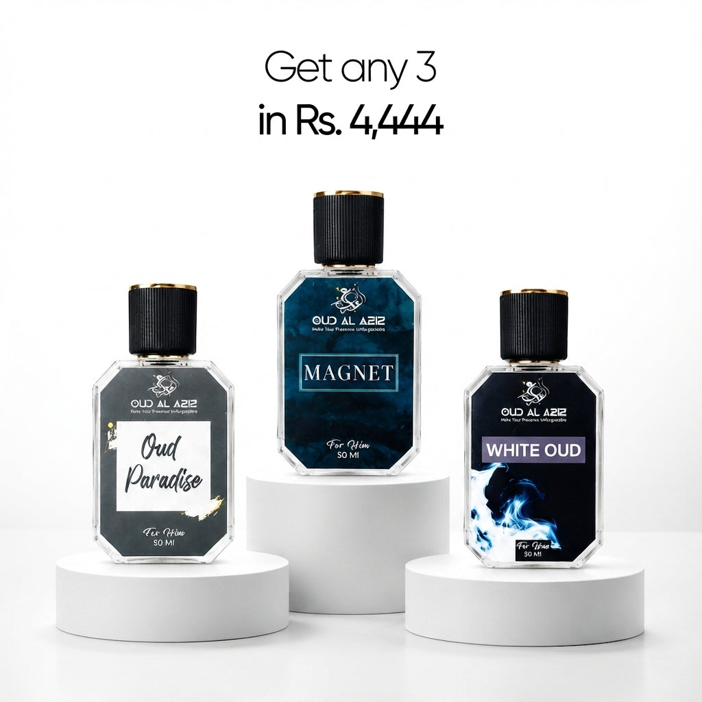 White Oud, Magnet and Oud Paradise EDP 50ml men's perfume gift set
